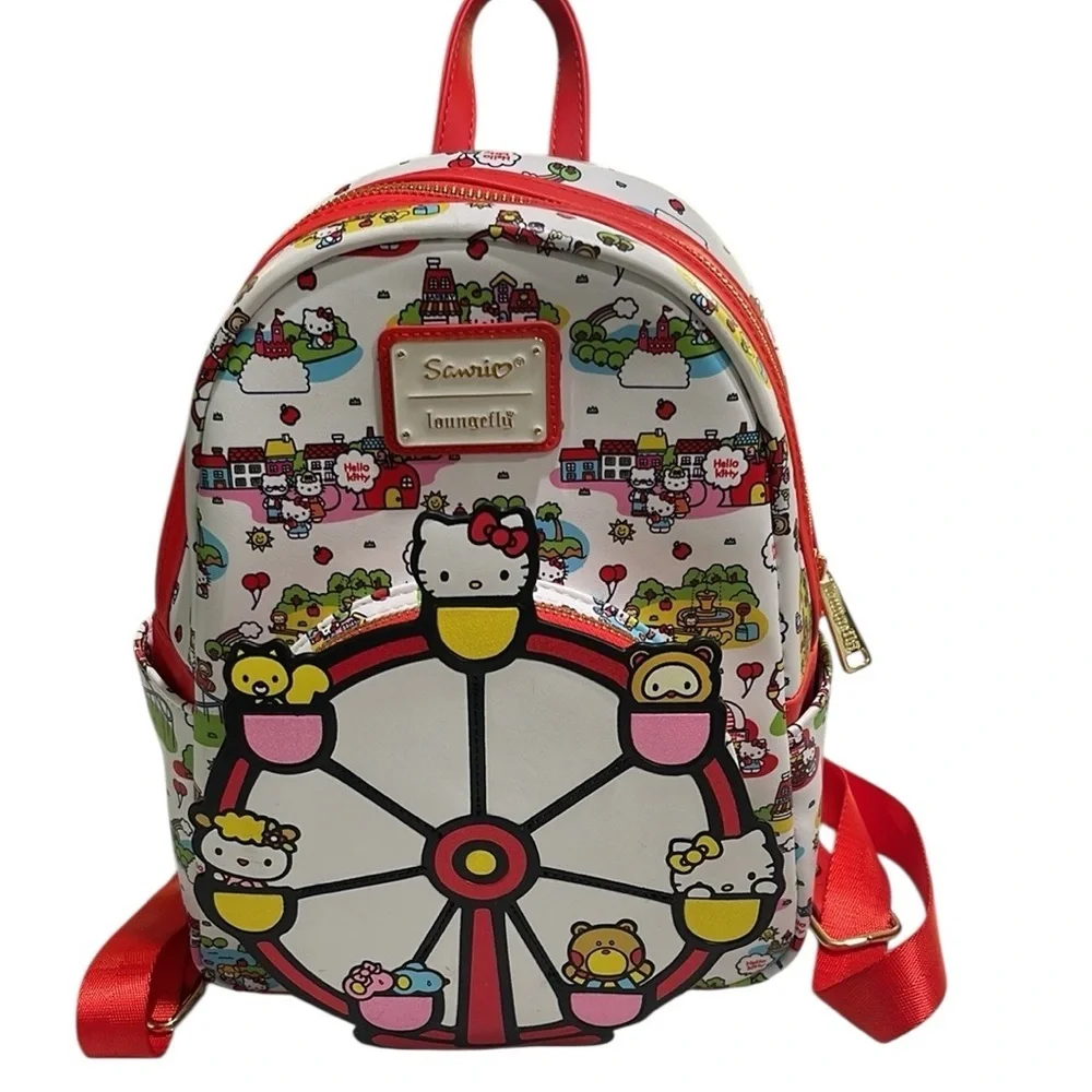 NWT Loungefly Hello Kitty And Friends Carnival Mini Backpack White Red